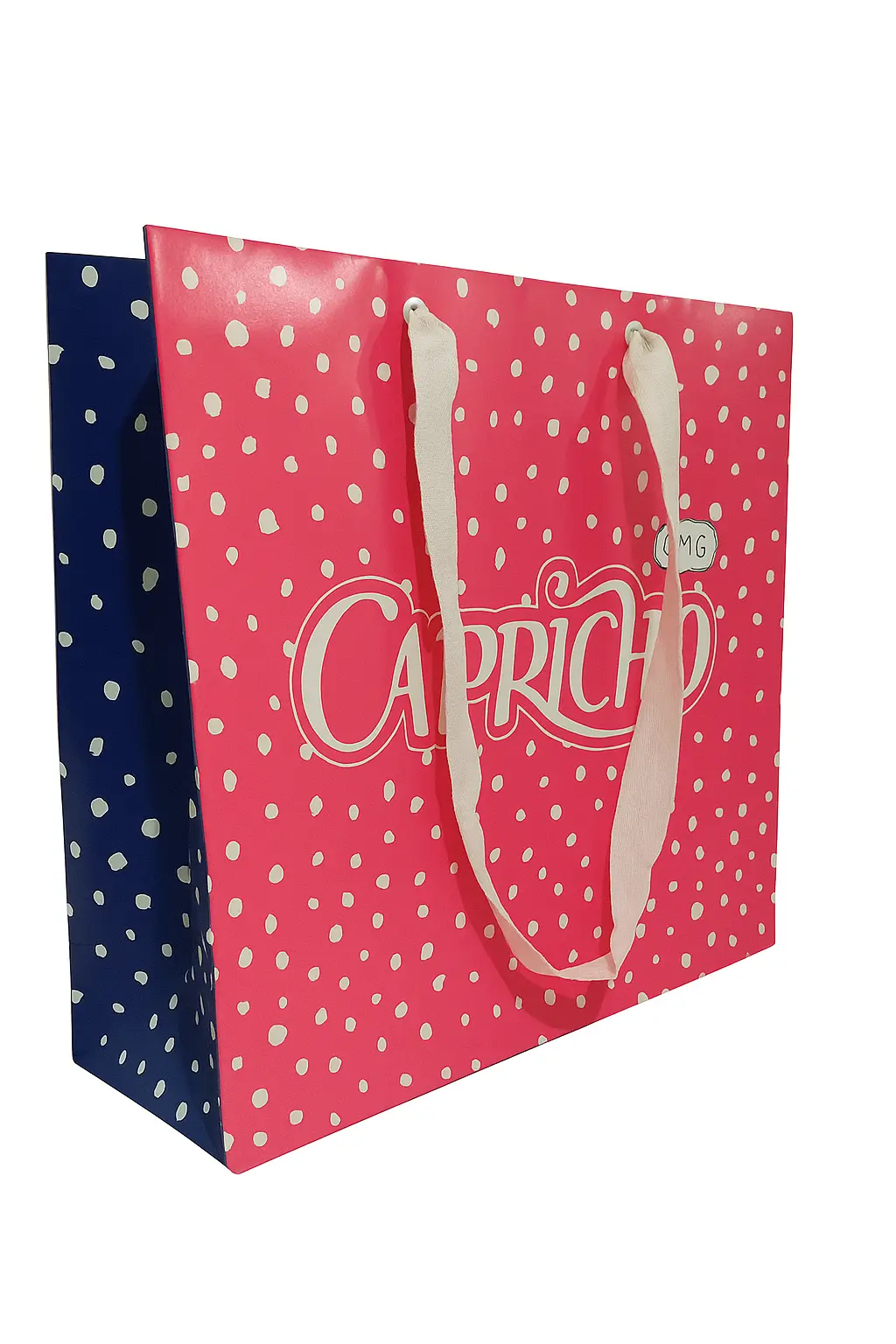 Sacola de papel duplex estruturada para loja de calçados