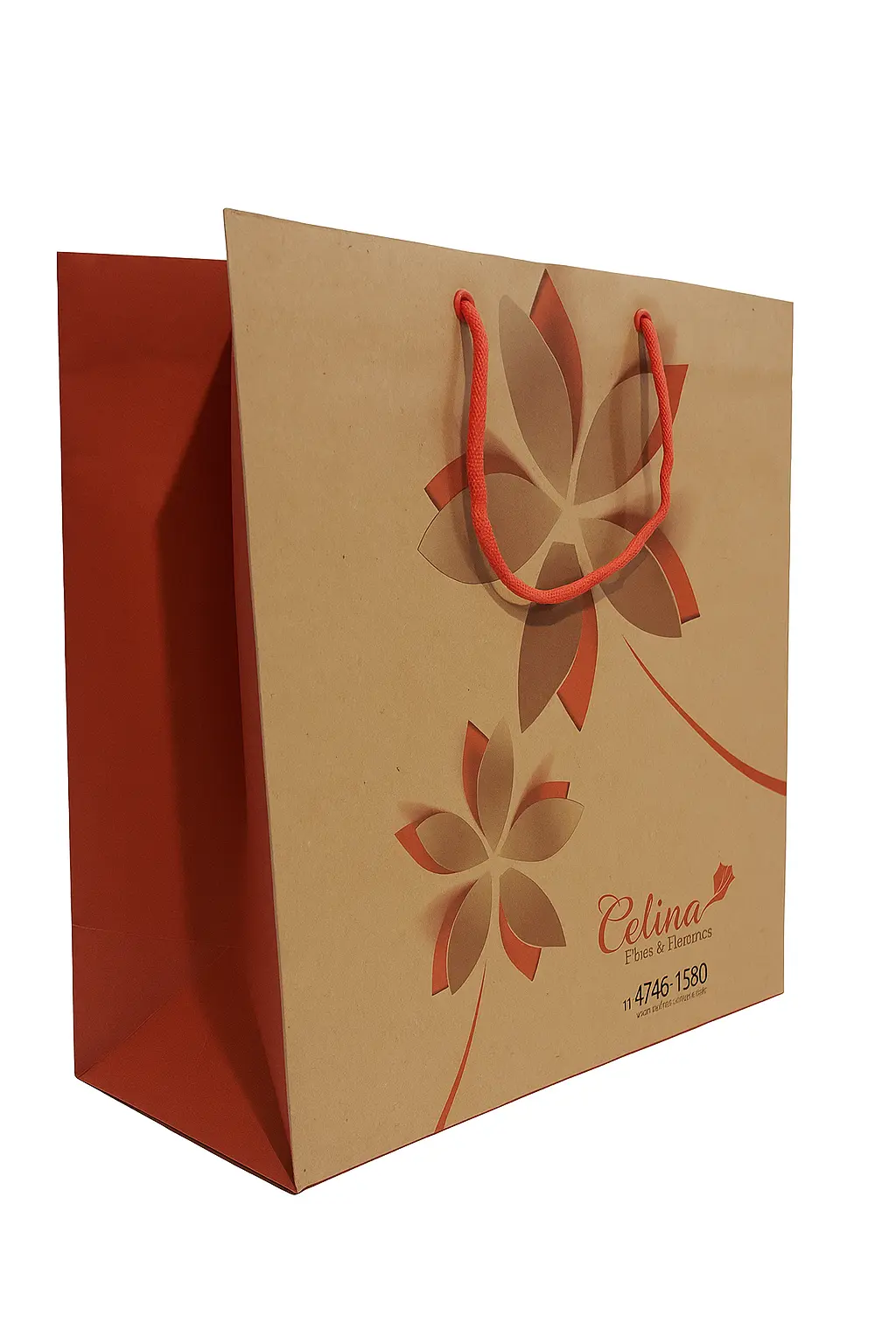 Sacola de papel kraft pardo natural para delivery