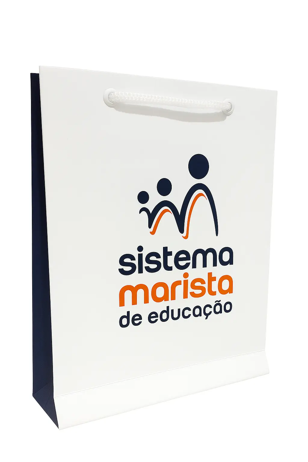 Sacola de boutique de luxo com alça de fita de cetim