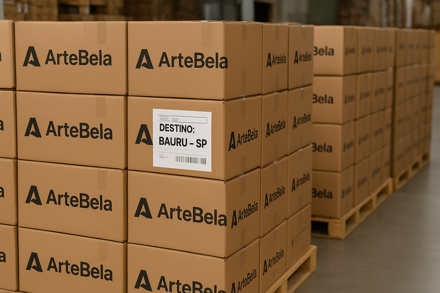 Caixas de sacolas personalizadas prontas para expedição para Bauru, SP.
