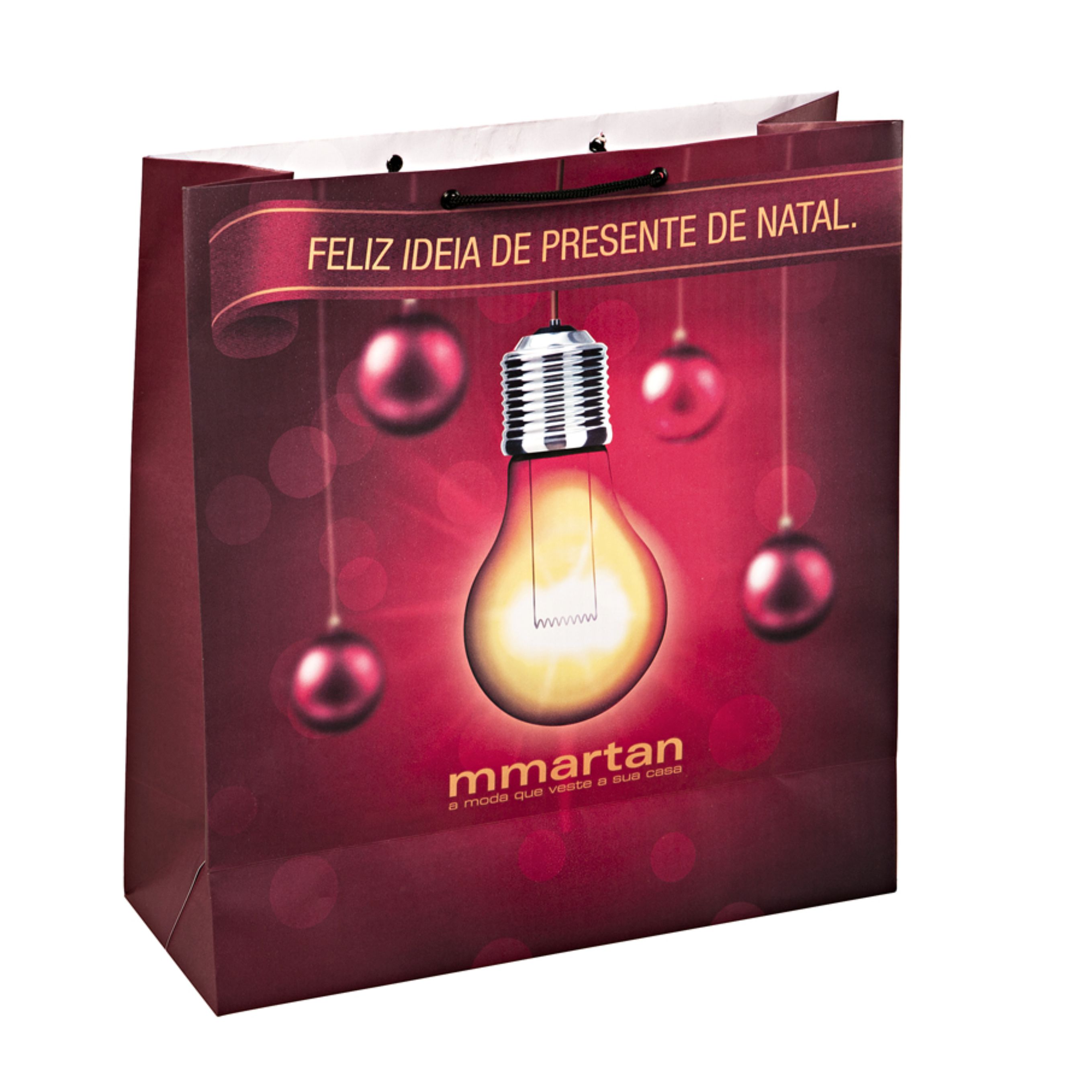 Sacola de papel elegante e diferenciada com acabamentos de alta qualidade.