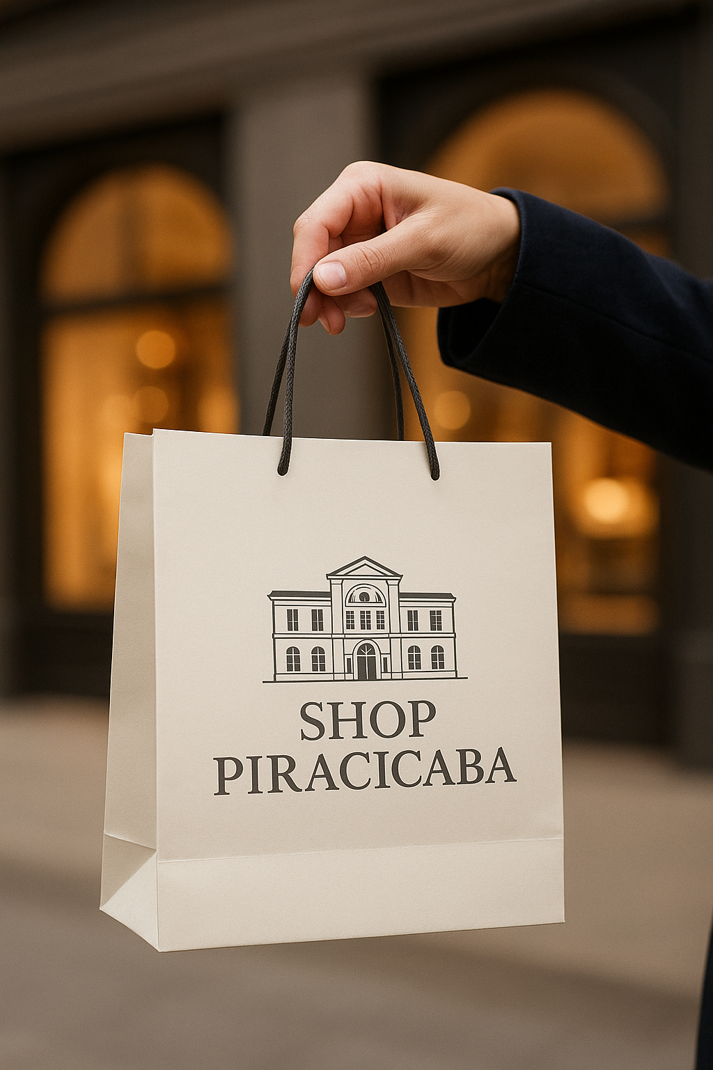 Sacola de papel de alta qualidade para o comércio sofisticado de Piracicaba.