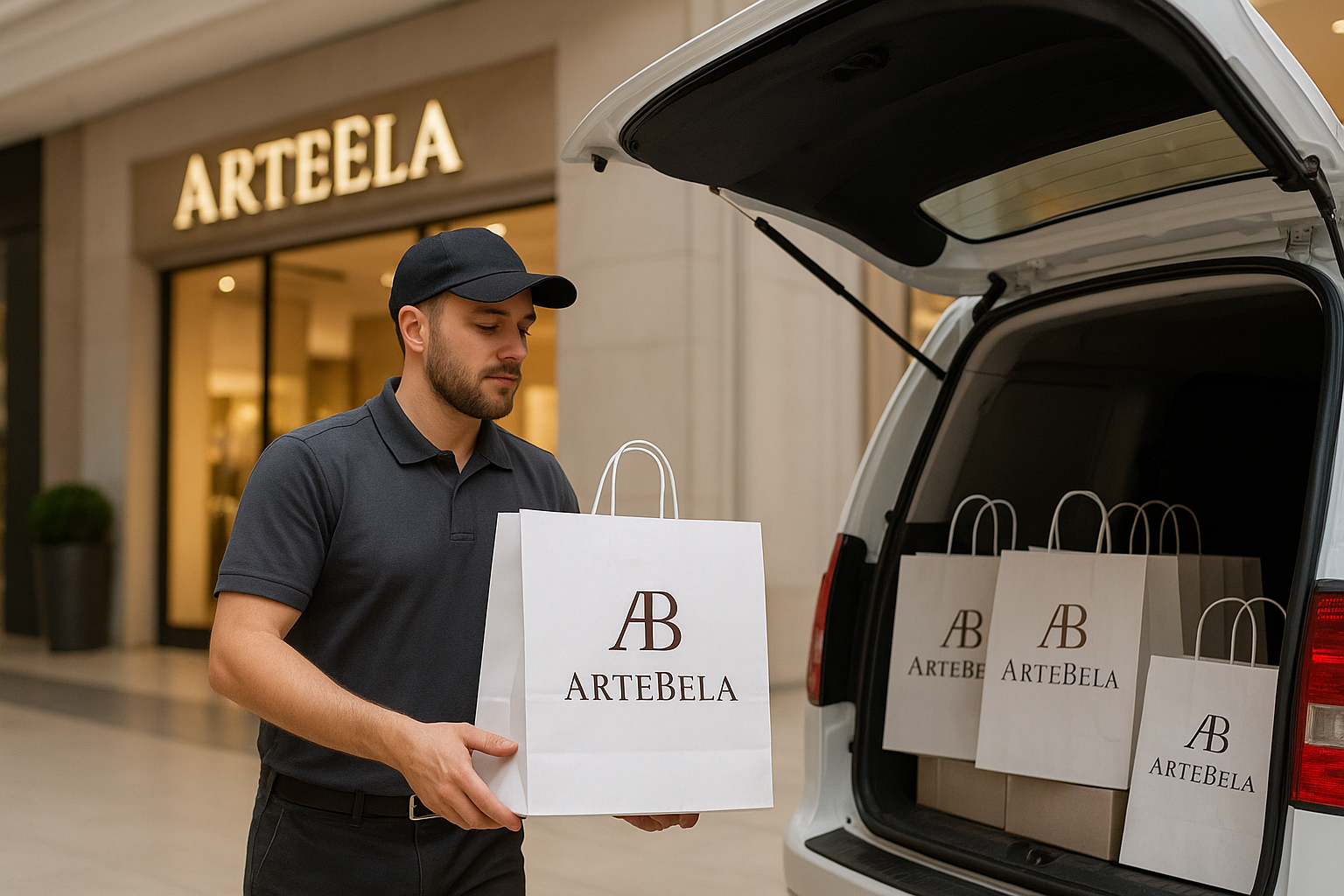 Logística e entrega ágil de sacolas personalizadas ArteBela em Santo André, SP.