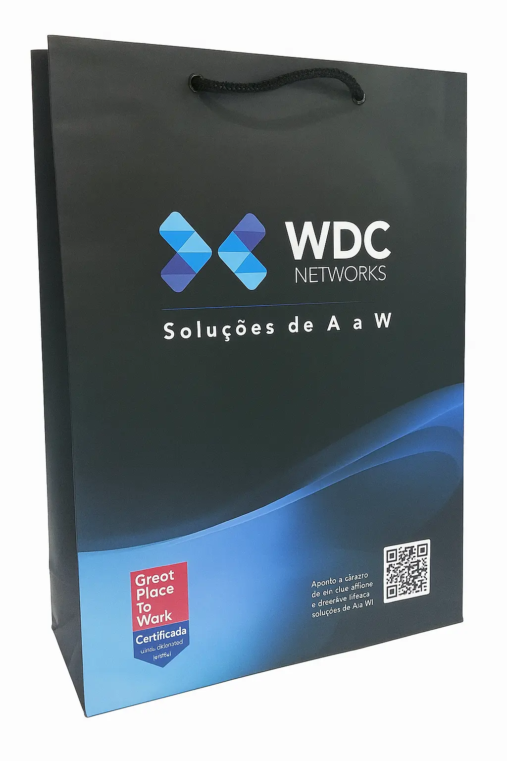 Sacola offset com aplicação de verniz UV localizado no logo